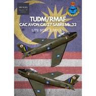 1:72 scale TUDM/RMAF Avon Sabre CA-27 Decal
