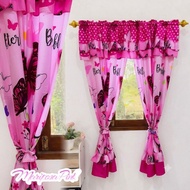 Drawstring Window Curtains Fringe Curtains Size 100X150 cm Langsir Tingkap Murah Langsir Blackout
