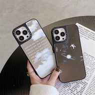 Casetify เคสกระจกลายเมฆสีขาวและนักบินอวกาศเคสฝาครอบหลังกันกระแทกสำหรับโทรศัพท์ Iphone 13 12 Pro MAX 11 Pro 8 7 Plus X XS Max XR 13 12 Mini