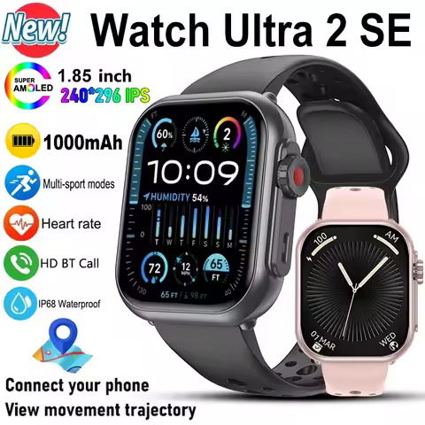 Smart Watch Ultra 2 SE Men Women 1000mAh HD AMOLED Heart Rate 100+Sport Bluetooth Call GPS Track Wat