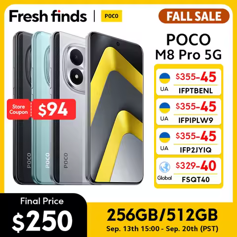 POCO M8 Pro 5G Smartphone Global Version NFC Snapdragon® 7s Gen 4 6500mAh 100W HyperCharge 6.83" 120