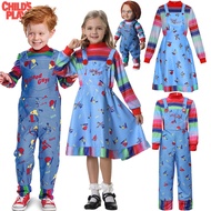 Movie Child's Play Cosplay Costume Halloween Ghost Doll Chucky Jumpsuit Kids Boys Girls Long Sleeve 