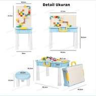 7 IN 1 MULTIFUNCTIONAL BLOCK TABLE - BLOCK TABLE & CHAIR SET - BUILDING BLOCKS TABLE SET - SUPER MUL