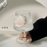 Taiwan Shipping Glass Water Glass Goblet ins Style Goblet Printed Bubble Juice Creative Cocktail Wes