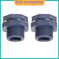 【YHD1】3/4 Inch PVC Bulkhead Water Tank Connector Barbed Tubing for Thru-Bulk Pipe Fitting for Rain B