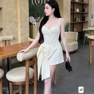 Luxurious lady's dress, super luxurious two-piece strapless dress with big bow 333(Z6) Mn