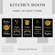 Kitchen Room Wall Decoration 1 Set of 5 Panels