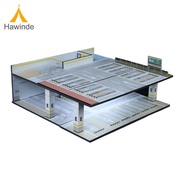 Hawinde 1:64 Diorama โรงจอดรถใต้ดินกล่องแสดงแบบจำลองไฟ LED