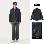 gxg.jeans | แจ็คเก็ตแฟชั่นหลวมสีดำเทาพร้อมลวดลาย