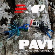 EXP Pavi Jump Frog Fishing Lure Woodmade Umpan casting haruan toman katak tiruan umpan palsu lure ba