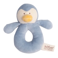 miYim - 有機棉手搖鈴 噗噗企鵝 (新生嬰兒寶寶感統安撫玩偶)