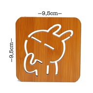 KITCHENWARE Heat-Resistant Wooden Coasters with Aesthetic Patterns