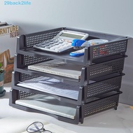 BACK2LIFE Stackable File Rack, Desktop Organizer File Organizer A4 File Storage Tray, Simple Laminat