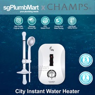 Champs x sgPlumbMart City White Electric Instant Water Heater With Shower Set