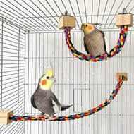 Mainan Gigitan Burung Peliharaan, Mainan Tali Kapas Berwarna untuk Burung Nuri, Mainan Memanjat Buru