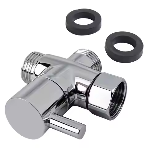Brass Bidet T Adapter Valve 3 Way Shut Off Tee Connector For Toilet Bidet Sprayer T Adapter Diaper A
