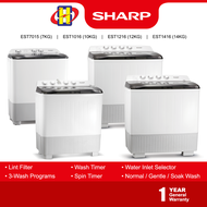 Sharp Washing Machine (7KG / 10KG / 12KG / 14KG ) Twin-Tub Washer Semi-Auto Washer EST7015 / EST1016 / EST1216 / EST1416