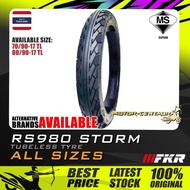 TAYAR MOTORSIKAL FKR RS980 STORM TUBELESS TYRE 70/90-17, 80/90-17 (BUNGA SPORT RAIN PATTERN)