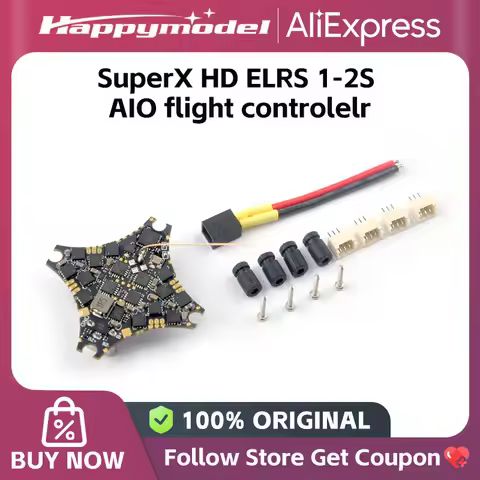 HappyModel SuperX HD ELRS 1-2S AIO Flight Controlelr Built-in 12A ESC UART ELRS V3 RX for Mobula6 HD