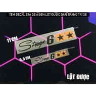 [ 1 STAMP ] STA GE 6-PIN BLACK DECAL STICKER (REPOSABLE) CAR DECORATION STICKER