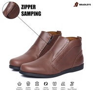 [Custom Size] Bradleys Levin Brown - Sepatu Kulit Kasual Boots Zipper Pria Custom Size