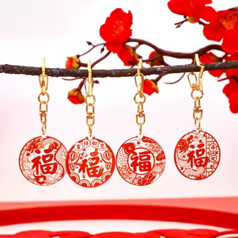Mini The God of Fortune Plutus Cat Keychain Kawaii Resin Maneki-neko Keyring Red Lucky The God of We