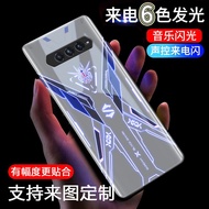 Gaming Gundam Custom Black Shark 4 Phone Case 4s Luminous Glass 4pro Back Non-Opening Black Gauze 4spro Creative Black Sand Four Gaming Cooling Protective Cover Anime Secondary Cool Shock-resistant Trendy