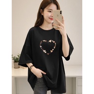 2Y959 1XL-5XL Tshirt Women Clothes Tshirt Crop Top Blouse T shirt Plus Size Woman Silk T Shirt T-shi