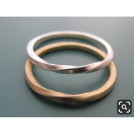 Cincin Kawin / Nikah / Couple Emas Putih & Perak Simple Unik - T151019