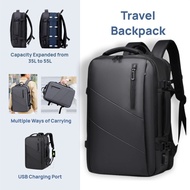 Men's Women's Expandable Travel Laptop Backpack USB Charging Port Commuting Business Large Capacity