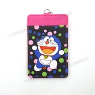 Cute Doraemon Robot Cat with Polka Dots Ezlink Card Holder With Keyring