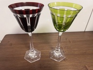 【中古絕版】德國Nachtmann Avignon套色水晶高腳杯