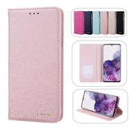 For Samsung Note 10 Plus 9 8 S10 Plus S9 Plus S8 Plus Case Wallet Fiber Silk Flip Casing Magnetic Card Holder Slot