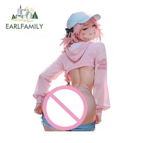 EARLFAMILY Femboy Astolfo Cool Personality Stickers Alluring Ass Graffiti Eye-Catching Car Trunk Dec