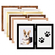 1pc 4x6/ 5x7 Double Picture Frame, Folding Picture Frame Vertical Tabletop Picture Frame, No Cardboa