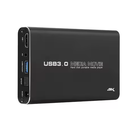 4K USB3.0 HDD Media Player For USB HDD SD MKV H.265 AV TV AVI RMVB WMV Full HD USB 2.5" SATA Multime