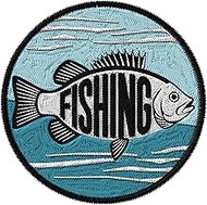 Fishing Patch Embroidered Iron on Patches for Clothes Backpacks Bags Jeans Jackets Size 3" ID45095