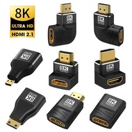 8K HDMI 2.1 Adapter 90 270 Degree Male to Female, 8k60Hz 4k120Hz Converter,48Gbps,Compatible PS5/4, HDTV, Roku, TV Stick, PC
