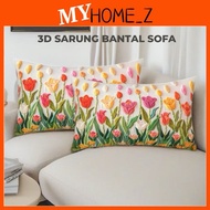 MYHZ_ 1PCS Sarung Bantal Bunga Pillow Case, Hiasan untuk Sofa Rumah,Sarung Bantal Linen, 30x50cm, Hi