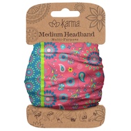 Split Floral Headband for Women - Medium - Fabric Headband and Stretchy Hair Scarf - Multicolor