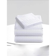 Hotel grade white stripes beddings
