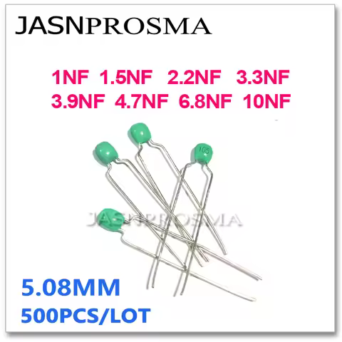 JASNPROSMA green Monolithic ceramic capacitor 500PCS 63V 1NF 1.5NF 2.2NF 3.3NF 3.9NF 4.7NF 6.8NF 10N