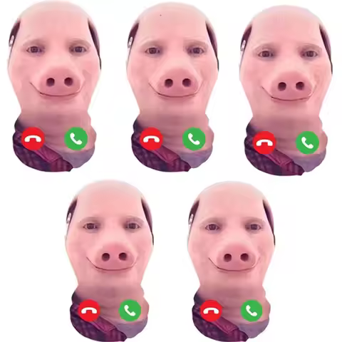 1/2/3/5/8/9pcs John Pork Interesting John Pork Seamless Mask Head Cover Smiling Party Cosplay Props 