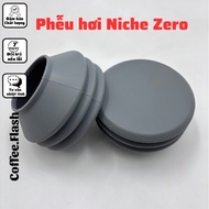 Air-blown silicone funnel for cleaning coffee grounds, Niche Zero coffee grinder
