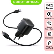 ROBOT RT-X25 25W Type-C Adapter with Cable C to C 150cm Super Fast Charging