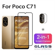 2 In 1 Poco C71 Tempered Glass Screen Protector For Redmi A5 A3X Poco C75 C71 4G 5G Camera Lens Prot