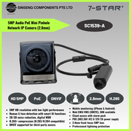 7-STAR* 5MP Mini Pinhole PoE Network IP Camera CCTV with Audio | 2.8mm Lens | SC1539-A