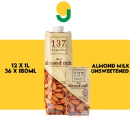 137 Degrees Almond Milk Unsweetened | 12 x 1L/36 x 180ML