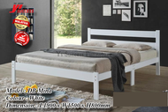 Yi Success Mina Wooden Queen Bed Frame / Quality Queen Bed / Katil Queen Kayu / Wooden Double Bed / Bedroom Furniture