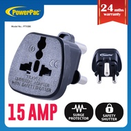 PowerPac 2x 15amp Adapter Multi Travel Adapter (PT10BK) South Africa
